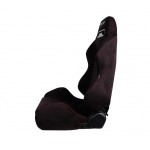 NRG Reclinable Racing Seat Type-R Black Suede with Red Stitching pair